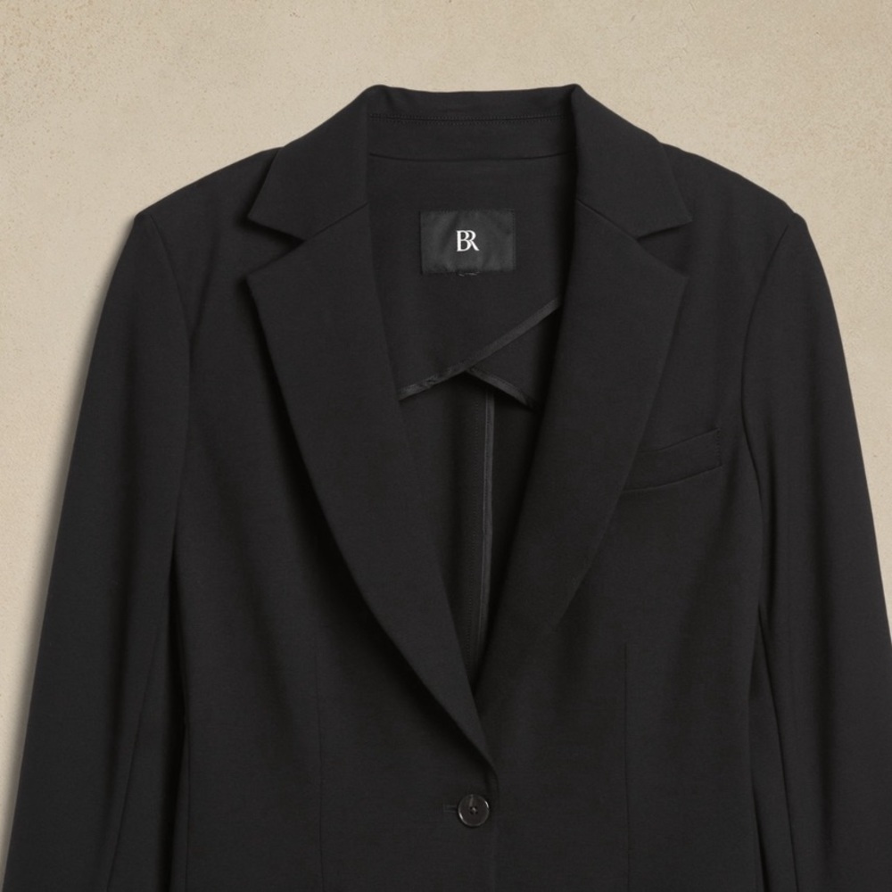NWT! Banana Republic Black Everywhere Ponte Blazer - Multiple 🌸 - Picture 3 of 6